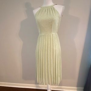 NWT Japna mint green print halter pleated dress.XS